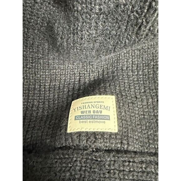 Knitted Winter Balaclava Thickened One-Piece Scarf Cap Hooded Y2K One Size Black main image 12